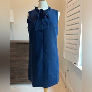 Aryeh Womens Large Pussybow, Ruffleneck Sleeveless Dress